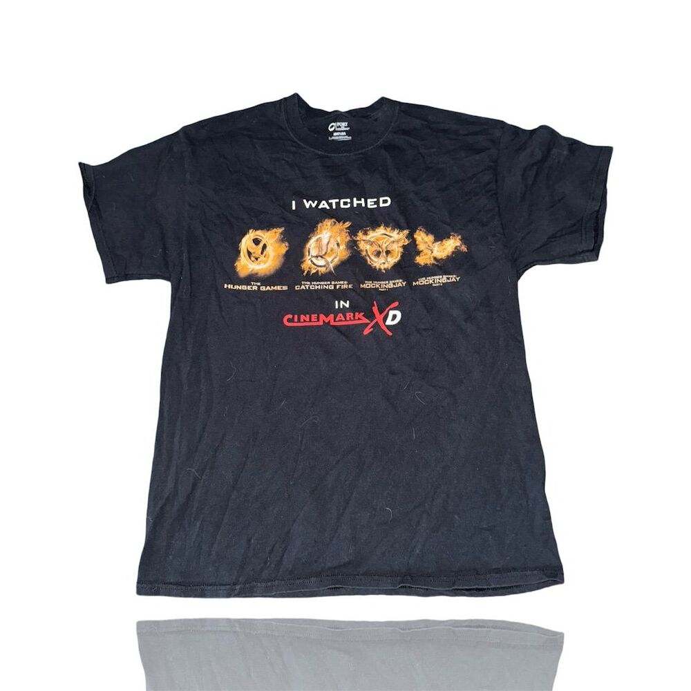 Vintage Hunger Games Series “Cinemark” Promo T-Shirt Black Unisex Size L